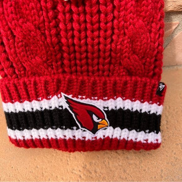 ⬇️47 Brand NFL NWT Womens Arizona Cardinals Beanie Pom Pom Quantity 1 Left - Picture 2 of 12